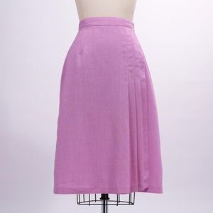 Vintage 70s Lilac Pleated Wrap Skirt